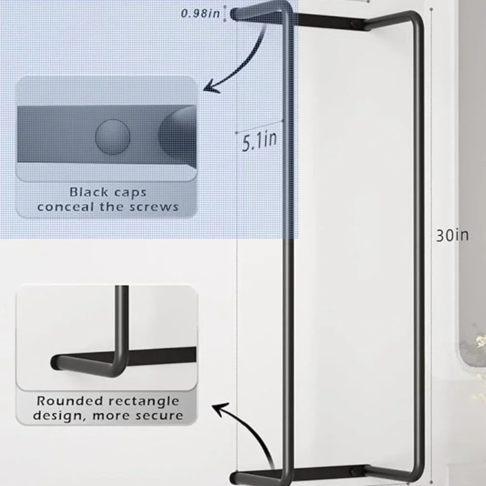 Sleek Black Towel Rack for Versatile Storage